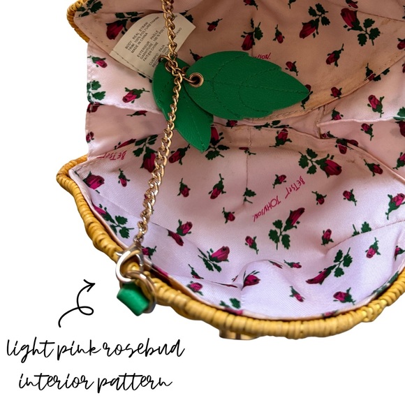 Betsey Johnson Lemon Crossbody Bag with Green Leaf Charm - Picture 3 of 4